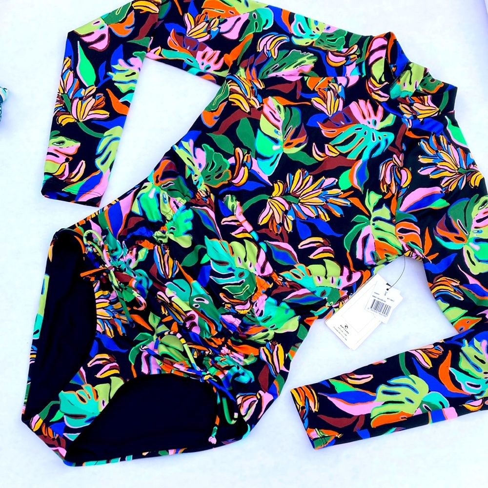 Rip curl Sunset Luau UV SUP surf swim suit Brazilian (Farm Rio) Bananas - Picture 2 of 11